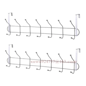 Factory 7 Hooks Creative Door Rear Hook Non-punching Clothes Hangers Coat Hat Hooks Holder Kitchen Storage Racks