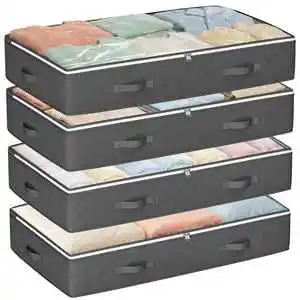 90L Under Bed Storage Containers 4pack Closet Organizers and Storage Bins Foldable Underbed Storage Bags