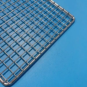 304 Stainless Steel Non-stick Cooking Basket BBQ Cooking Net Heat Resistant Durable Wire Mesh Charcoal Handle Reusable Easily