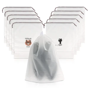 Dust-proof Storage Bag Shoe Packaging Bag Drawstring Finishing Bag Travel Shoe Cover Moisture-proof Shoe Cover Transparent