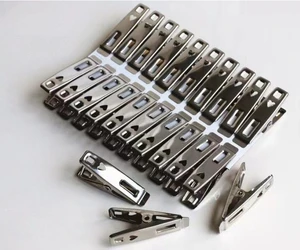 Wholesale Windproof Stainless Steel Clothespins Durable Flat Multi Purpose Household Socks Clothes Pegs