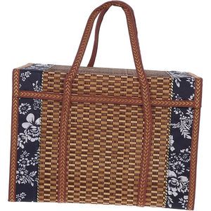 Handheld Rustic Woven Folding Wicker Picnic Basket with Handles for Food Bread Fruit Storage DreamCraft Vietnam