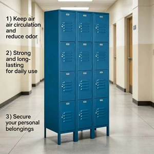12 Door Metal Locker Cabinet Heavy Duty Metal Storage Locker For Gym School Workplace