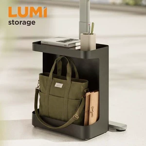 CAB10-02 Open Shelf Mobile Storage File Cabinet Under Desk 2 Layer Storage Cart With Hidden Casters For Home Office Organizer