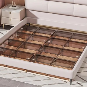 Haogle High Quality Durable Bedroom Stackable Under Bed Storage Folding Plastic Storage Box with Lid and Wheel