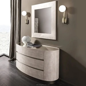 High Quality Modern Bedroom Furniture Dresser Table White Oval Chest of Drawers Storage