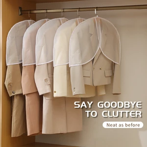 Closet Hanging Short Garment Protective Shoulder Covers Clear Shoulder Dust Covers for Clothes
