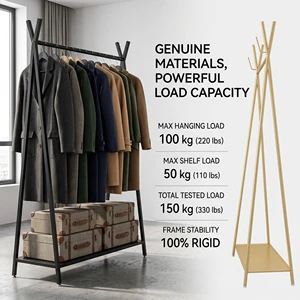 Modern Foldable Portable Gold Rotating Garment Display Rack-Detachable Design with Powder Coated Finish for Retail Store Use