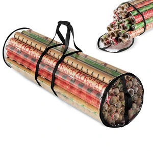 Collapsible Waterproof Canvas Wrapping Paper Holder Multifunctional Christmas Gift Wrap Storage Organizer American Style