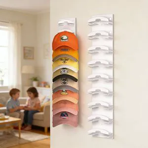 Multi-layer Plastic Wall Mounted 10-Tier Modern Hat Organizer Dimensions for Tools Bedroom hat hook Baseball cap storage rack