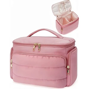 Women's Travel Organizer Cosmetic Bag Eco-Friendly Polyester Zipper Soft Handle Water Resistant Makeup Bag