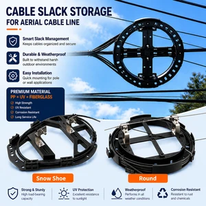 PP And Fiberglass Fiber Optic Mounting Accessories Racket Bracket Cable Slack Storage