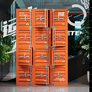 Ironwork Multi-door Container Lockers Luggage Storage Cabinets for Mall Fitness Rooms Clothing Stores-Industrial Design Durable