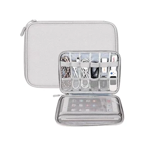 Travel Electronics Organizer Waterproof Cable Organizer Bag for Electronic Accessories Double Layer