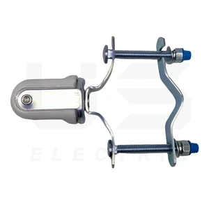 Heavy Duty Adjustable Porcelain Wire Holder Reinforced Steel Saddle White Insulated Ceramic Head Porcelain Wire Holders