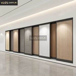 Wholesale Modern Eco-Friendly Luxury Showroom Customizable 2.0mm Thickness Metal Push-Pull Sliding Wooden Door Display Rack