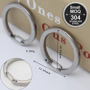 304 Stainless Steel Spring Key Ring Press Open Quick Release Circle Clip For Keys Bags Pet Gear Outdoor Use