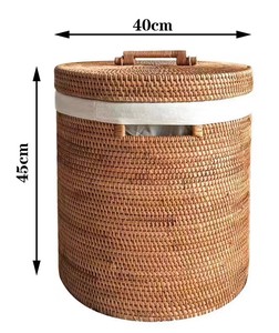 Woven Basket With Handmade Dirty Clothes Basket, Storage Basket, Large Capacity Storage Basket With Lid