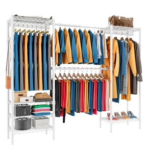 NSF White Modular Wire Closet System Heavy Duty Freestanding Garment Rack Space Saving Wardrobe Organizer Boltless Bulk