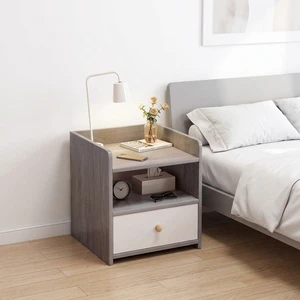MDF Modern Minimalist Dark Bedside Cabinet Multifunctional Hidden Storage Anti-theft Safe Customizable Color Custom Size Bedroom