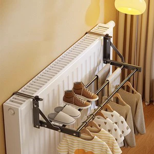 Wall-mounted Clothing Storage Rack for Doors; Foldable Double-layer Shelf for Living Room Toilet Bathroom Doors; Modern