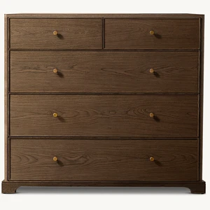 Modern Solid Wood Chest of Drawers 5 Drawer Dresser for Bedroom Living Room