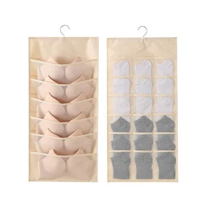 Factory Wholesale Oxford Cloth Wardrobe Door Rear Storage Hanging Bag Hanging Underwear Socks Double-sided Mesh Storage Bag