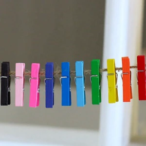 New Mini Wood Colored Wooden Clothespins Clip for Pictures Photos Decorative Small Colorful Decoration Craft