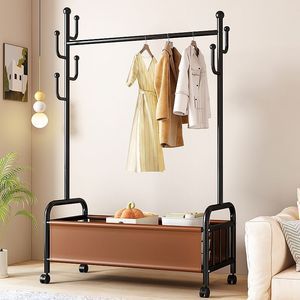 Modern Iron Coat Rack 6 Hooks Detachable Space-Saving Design Multifunctional for Hotel Dining Living Room Clothing Organization