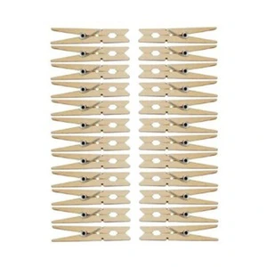 Multifunctional Sturdy Heavy-Duty Laundry Clothes Pins Spring Clamps Natural Bamboo Clothespins