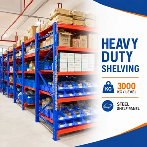 Guangzhou Shelf Factory Heavy Duty Metal Shelf Rack For Plastic Box And Carton Storage Industrial Shelving