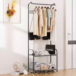 Multifunctional Wall-Mounted L-Shaped Coat Shoe & Clothes Rack for Living Room and Porch Storage