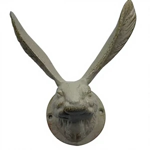 Rustic Metal Rabbit Coat Hat Rack - Key Holder & Jewelry Stand
