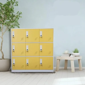 IGO Office & Living Room Waterproof Durable Metal Locker with Key Lock 9-Door Storage Cabinet for Toy and Clothes