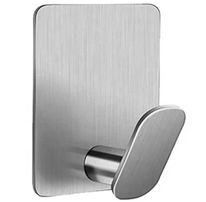 Cute Creative SUS 304 Stainless Steel Bathroom Wall Mount Sticky Self Adhesive Towel Coat Robe Hanger Hooks