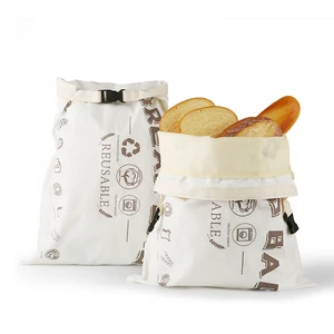 Reusable Beeswax Cotton Bread Bags With Snap Closure Eco Friendly Food Storage Customizable Duty Free & Limited 90 Days Offer