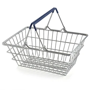 Multi Functional Pharmacy Grocery Shopping Basket With Handle Customized Metal Storage Basket Wire Mesh Basket