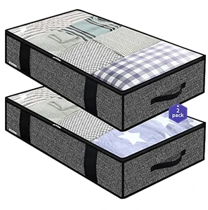 Large Zippered Organizer Foldable Thick Breathable Underbed Clothes Storage Bags Convenient Living Room Storage Solution