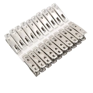 Stainless Steel Clothespins - Heavy Duty Metal Clips for Laundry, Socks, Shoes - Rustproof Bulk Wholesale