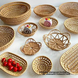 Modern Rattan Woven Storage Basket & Fruit Tray-Minimalist Tea Strainer Organizer