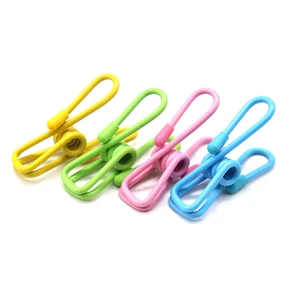 10-Pack Colorful PVC Coated Steel Multi-Purpose Clothesline Windproof Clothespin Wire Clips Metal Clothes Pins Kitchen Travel