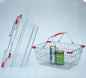 Wholesale Mini Small Steel Wire Mesh Baskets for Cosmetics Stores Supermarket Shopping Basket Metal
