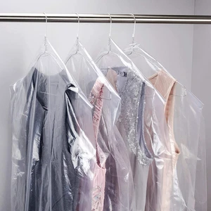 Plastic HDPE Durable Transparent Clothes Covers Hanging Dry Cleaner Bags Dust-proof Clothing Protector Hand Length Exhibition