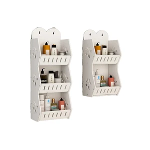 Large Capacity No-Drill Multi-Layer Plastic Wall-Mounted Storage Rack for Bathroom and Kitchen Living Room