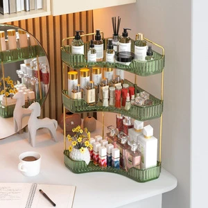3layer corner bathroom countertop storage box vanity surface storage rack cosmetics and perfumes display stand