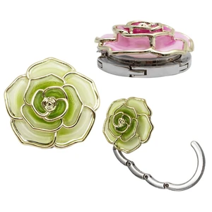 Rose Shape Foldable Bag Purse Hook Portable Rose Table Hook for Bag Creative Multiple Bag Desk Hanger