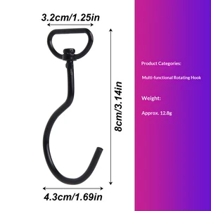 S Hook 360 Degree Rotating Iron Single Hook Storage Bag Clothes Hat Bag Modern Simplicity