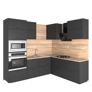 China Popular Small Kitchen Design Modern Kitchenette Set Melamine Kitchen Cabinet Cheap