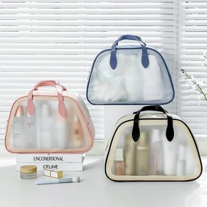 Double Layer Transparent Dry Wet Separation Storage Bathroom Washing Bag Cosmetic Multi-functional Waterproof PVC Toiletry Bag