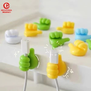 Cute Silicone Thumb Hooks Strong Wire Organizer Wall Hooks Hanger For Kitchen Bathroom Efficient Wall Storage Holder